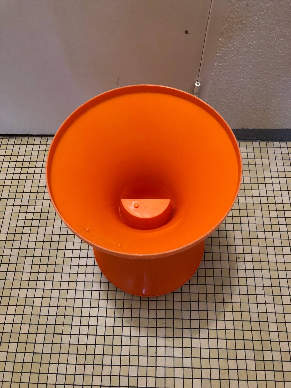 Vintage orange Tam Tam stool – Original stamp – 1970s