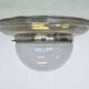Set of three large chrome Bauhaus ceiling or wall lamps/flushmounts, 1930s