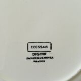 Set of 6 flat plates Digoin yellow Scottish model