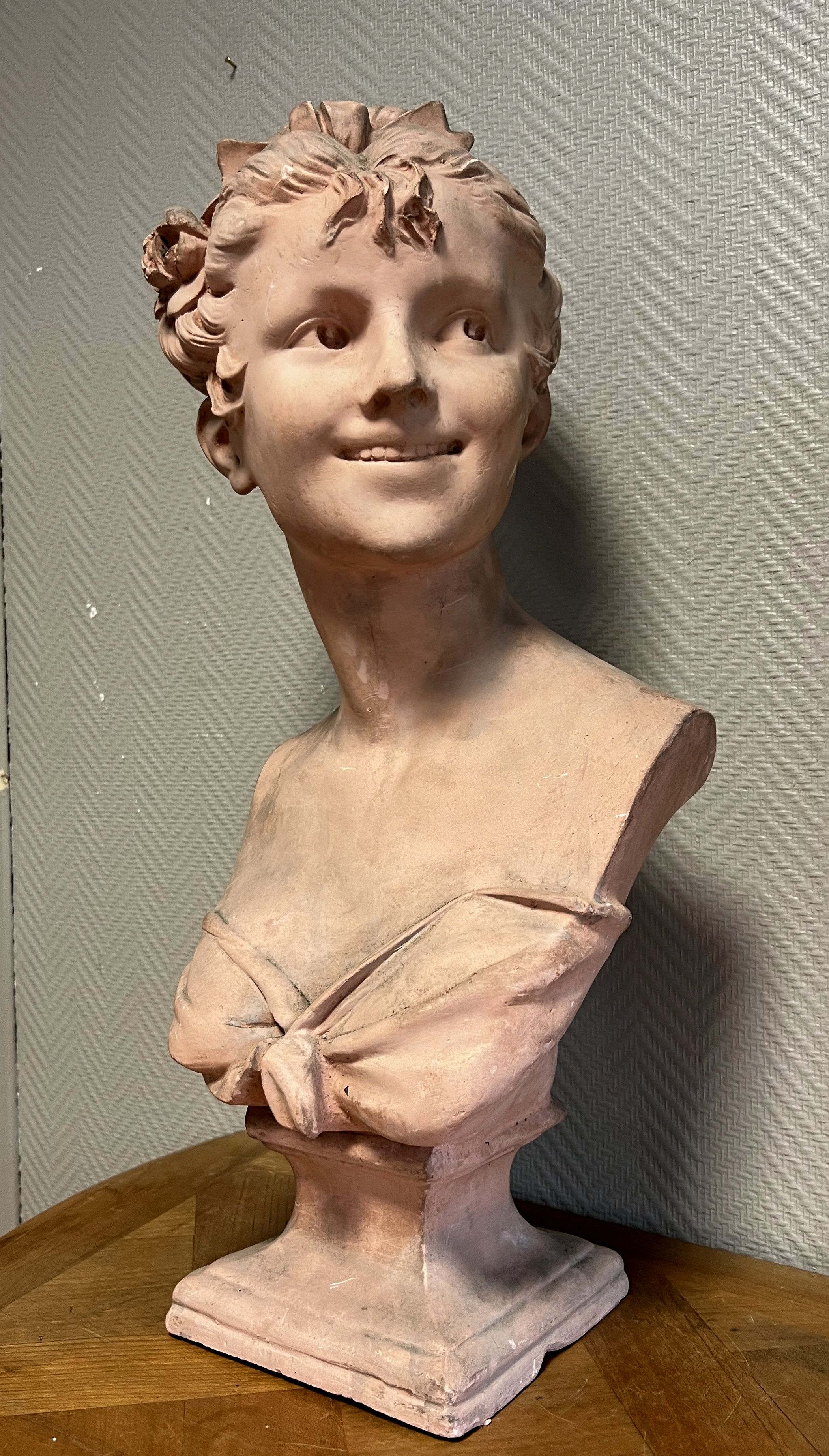 Terracotta sculpture from the Art Nouveau period after Georges Van der Straeten around 1900