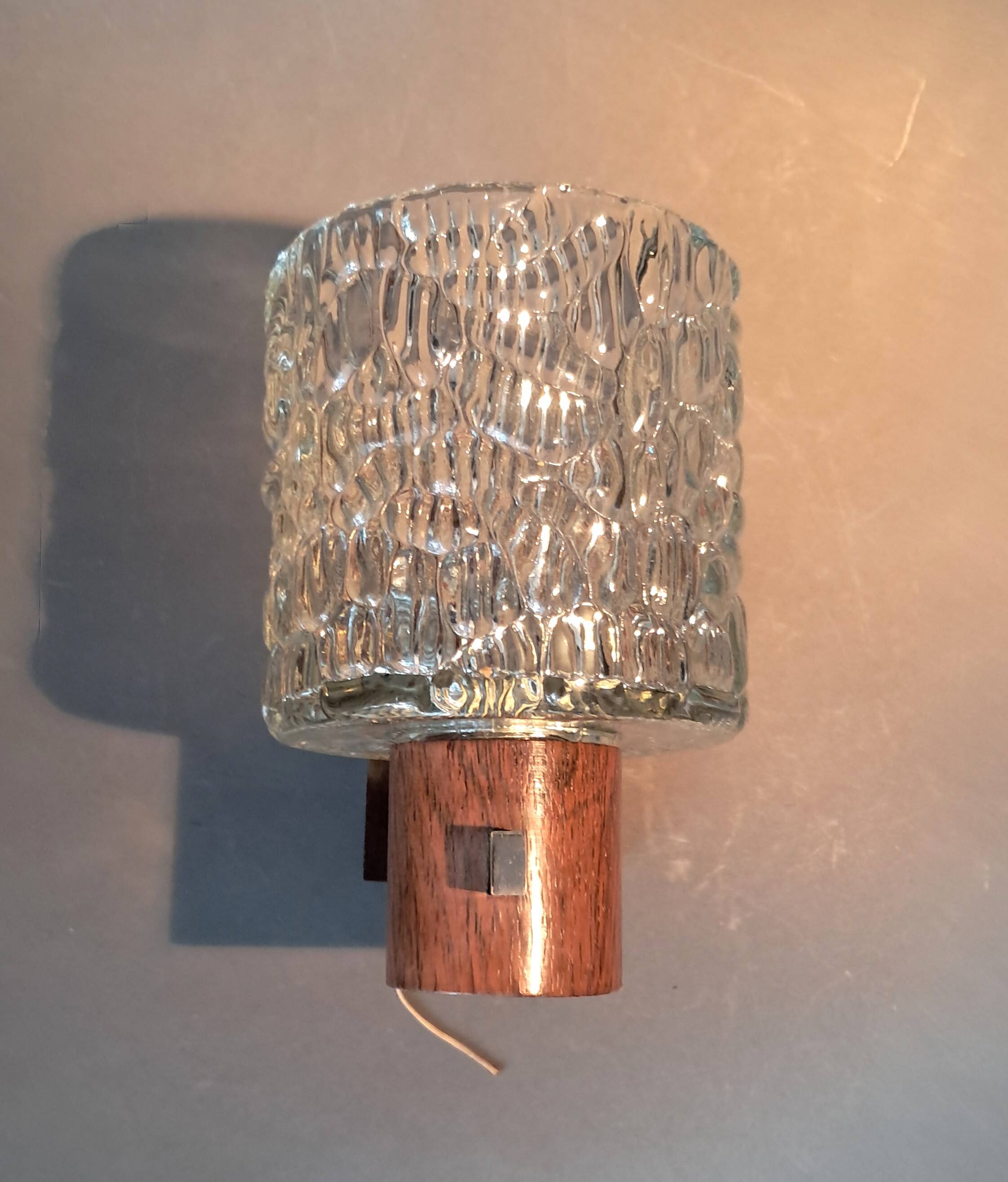 Scandinavian teak and chrome wall light from the 1960s.