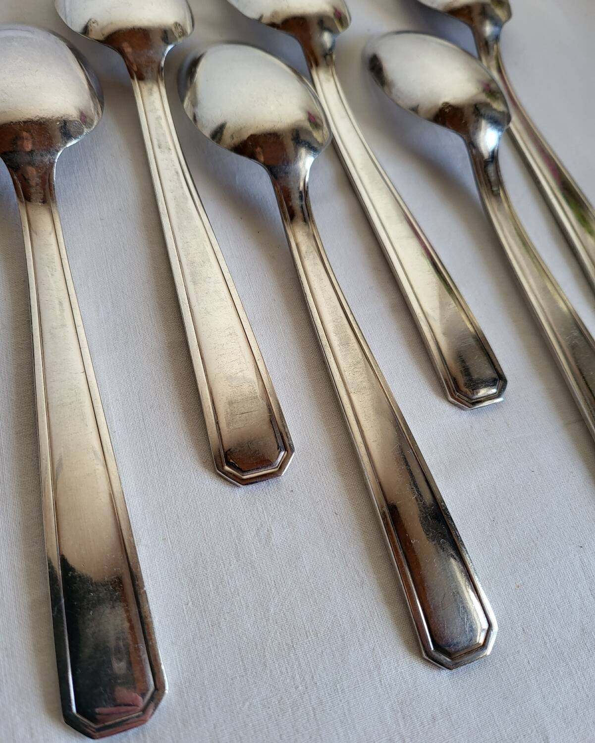6 Silver-Plated Metal Table Spoons by DAM