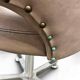 Vintage taupe lounge chair / office chair with chrome frame