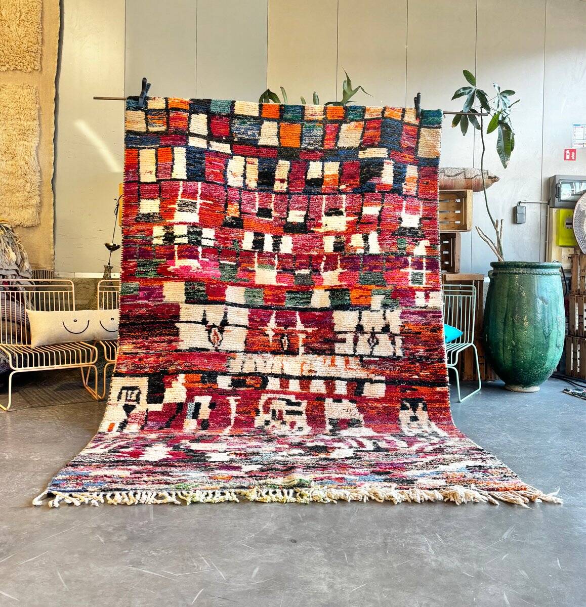 Multicoloured Moroccan Berber rug for the living room.