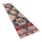 Tapis décoratif long coloré turc des années 1940 83x205 cm