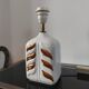 Vintage lamp base, white and gold ceramic, 70s.