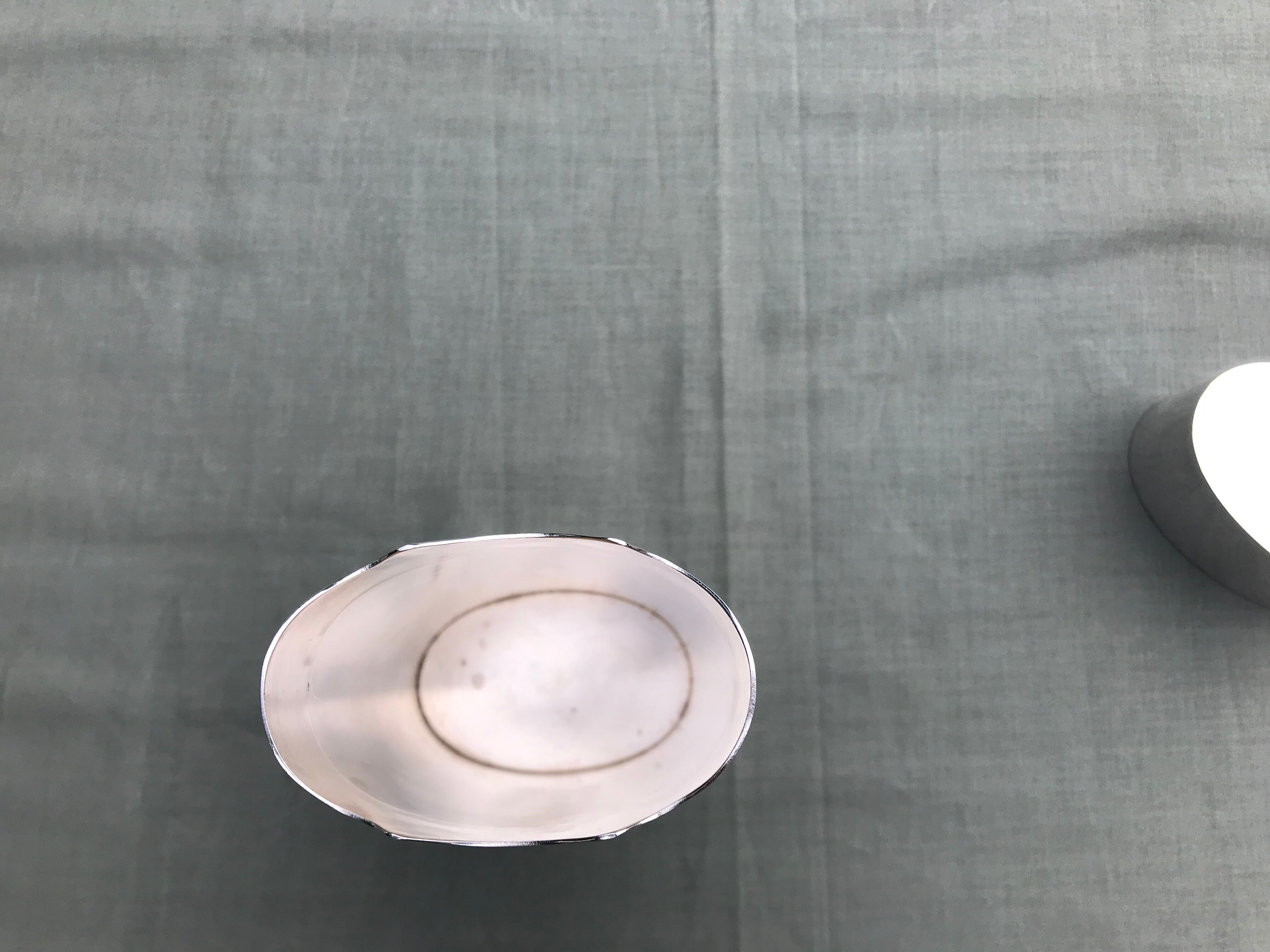 Cigar box Oval Silver metal