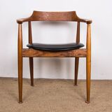 Office chair in elm and teak skai model ST 750 Arne Wahl Iversen 1960.
