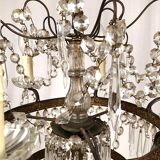 Chandelier with crystal pendants with seven lights, Louis XVI style