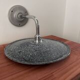 Wall light in gray enameled sheet metal