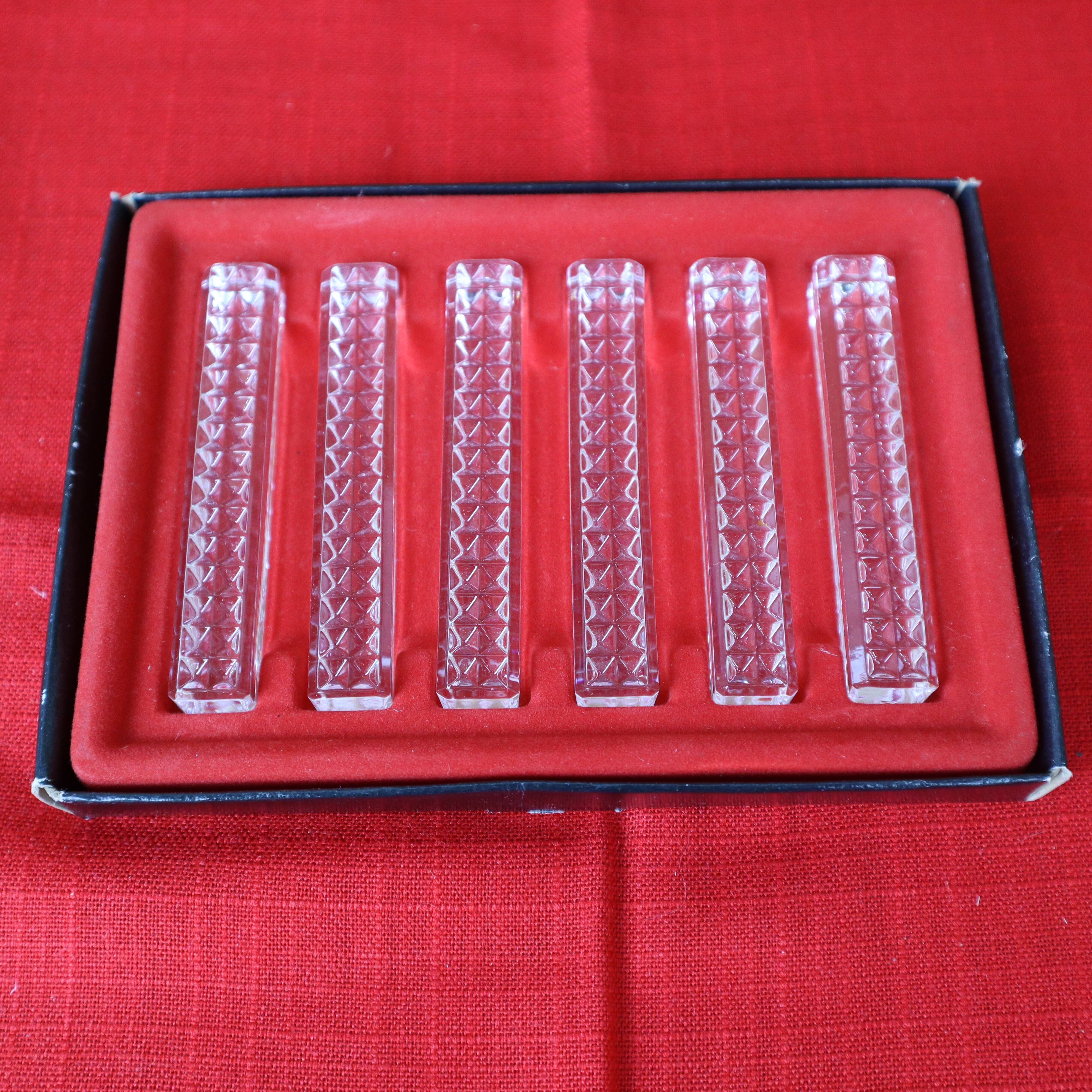 6 "diamond" knife holders in Arques crystal