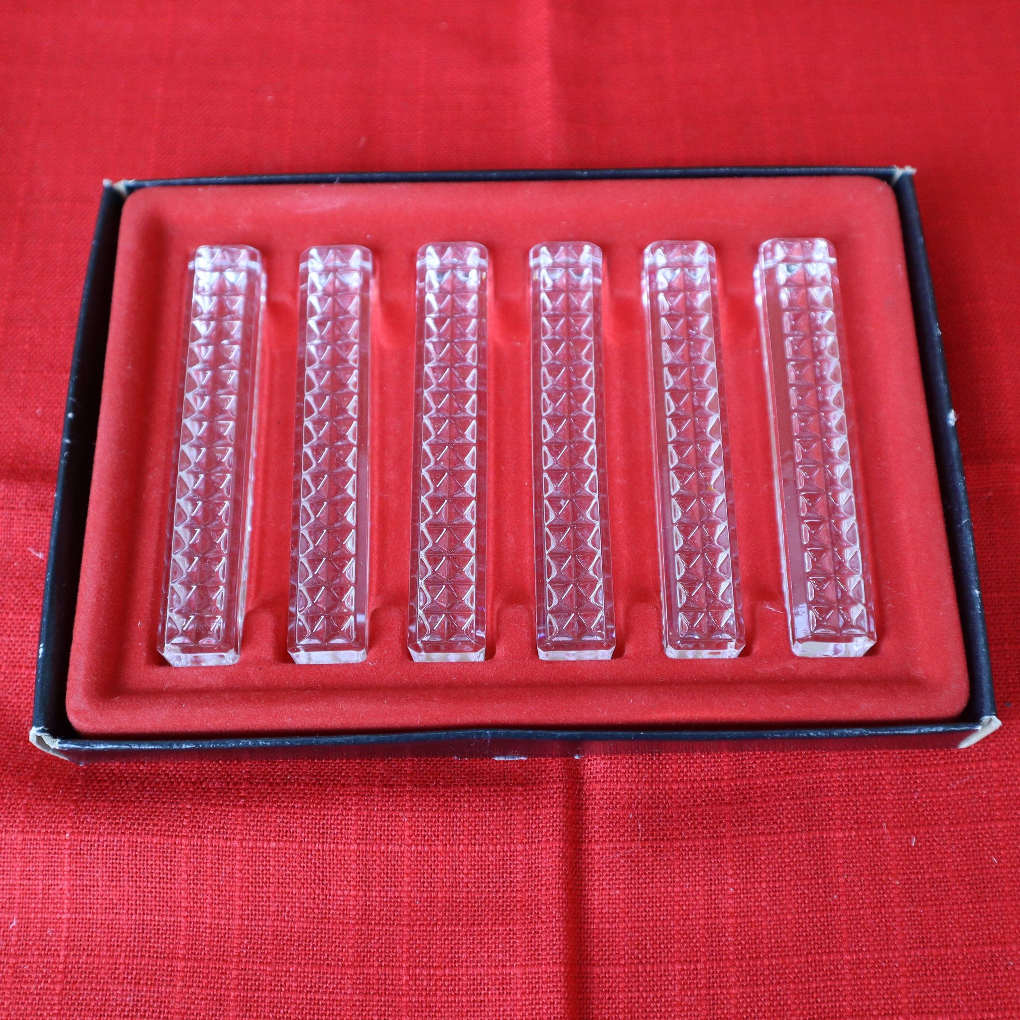 6 "diamond" knife holders in Arques crystal