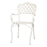 White wrought iron chair garden