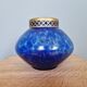 Vase Pique-fleurs Art Déco en verre moucheté bleu