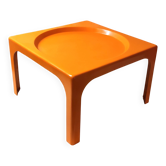 Table basse en fibre de verre orange, années 70
