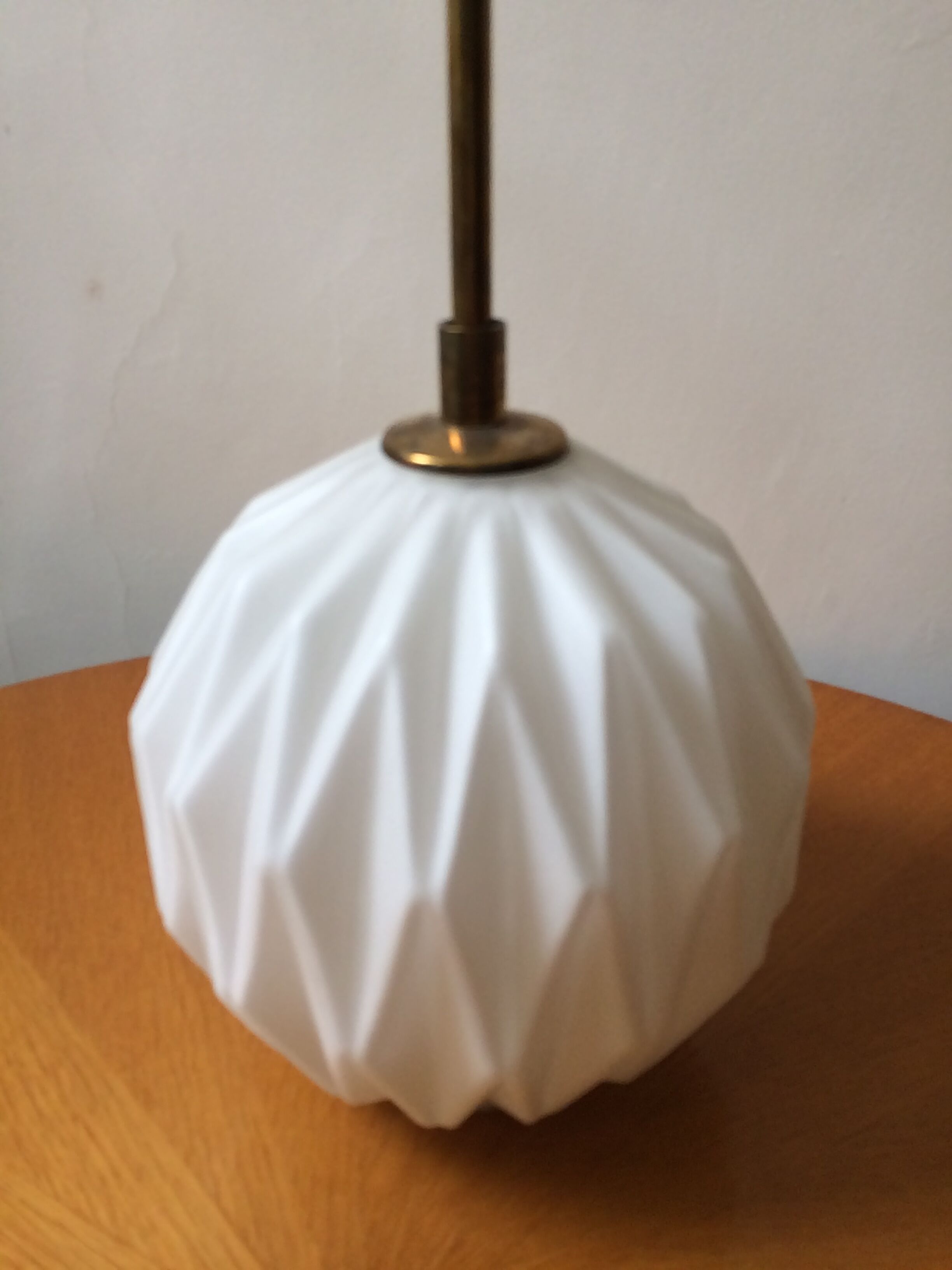 Vintage brass and opaline pendant