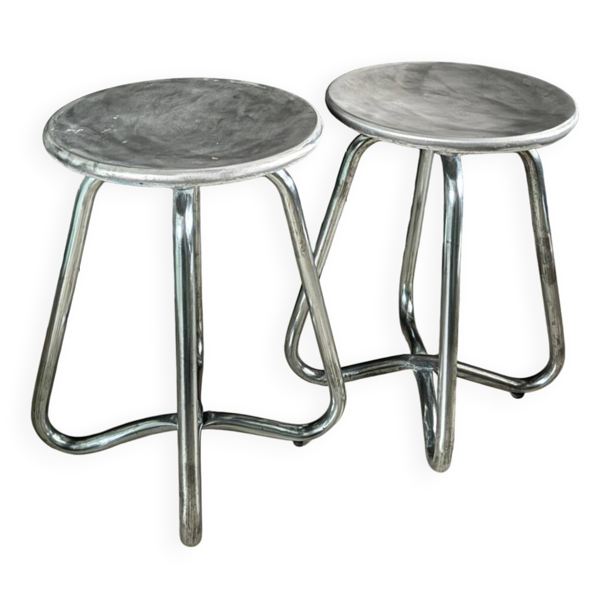 Vintage aluminium cast stools