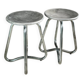 Vintage aluminium cast stools