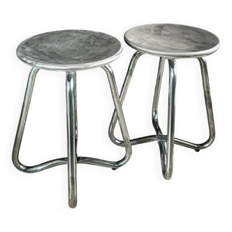 Vintage cast aluminum stools