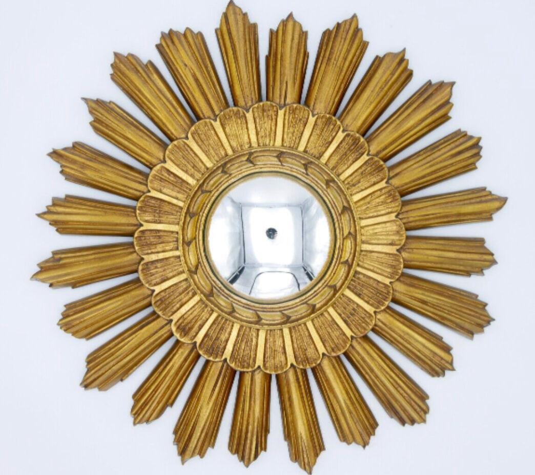 Miroir doré des années 60 44cm