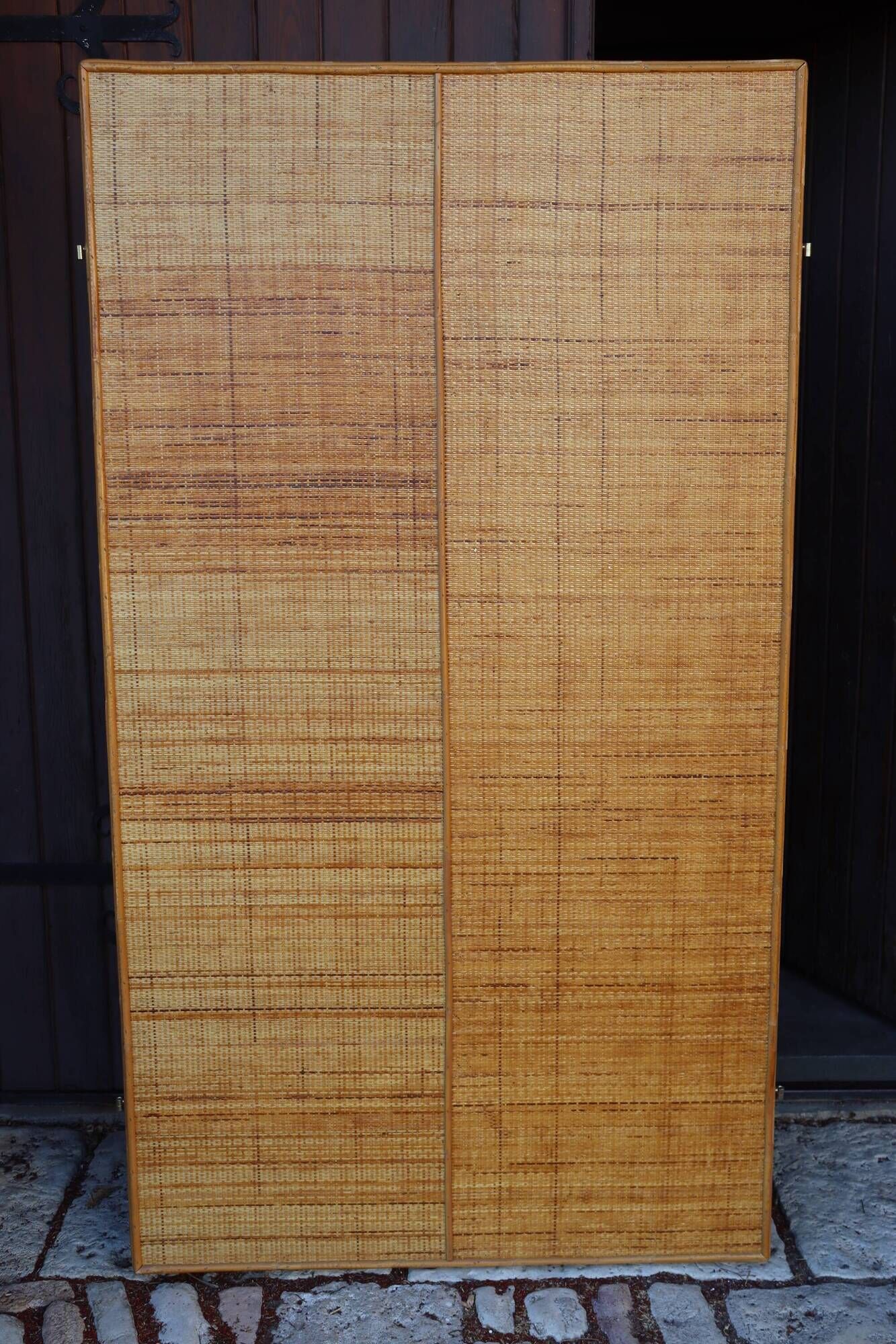 Bamboo Palm Mirror Screen by Vivaï Del Sud Italy 1970