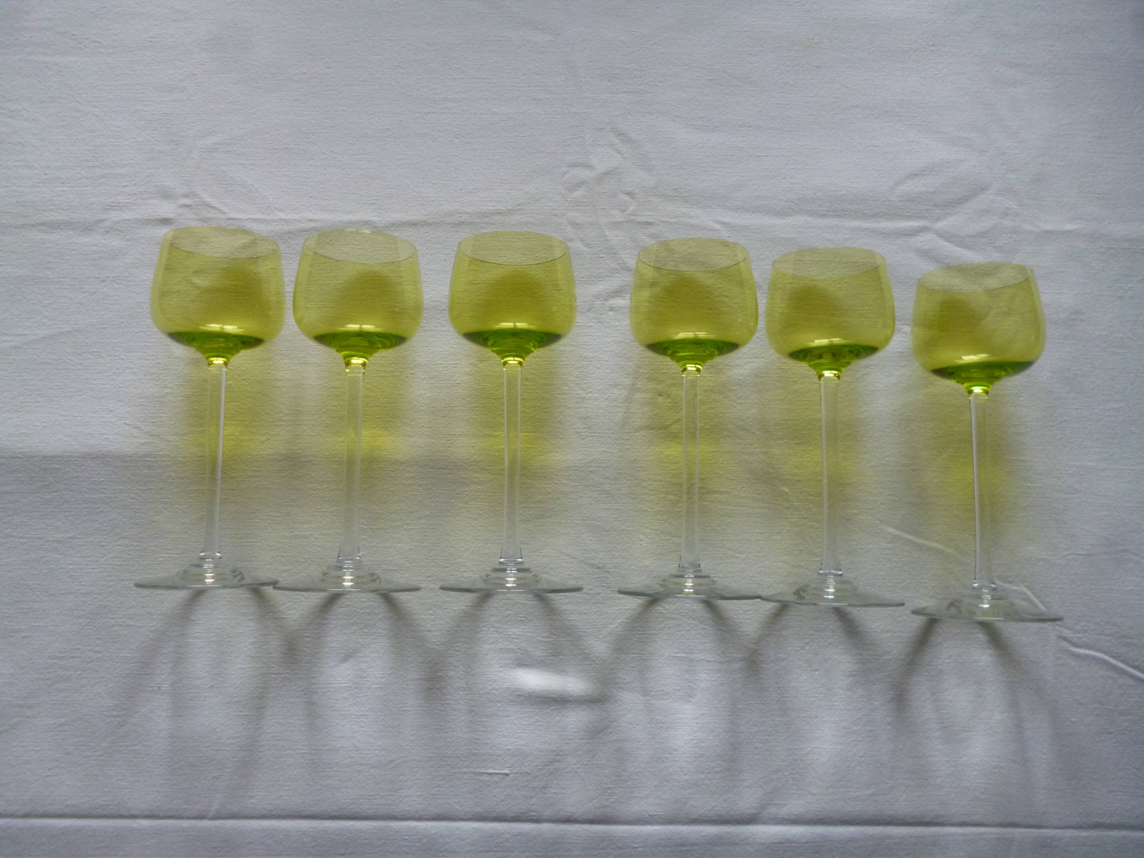 Set of 6 Baccarat stemmed glasses