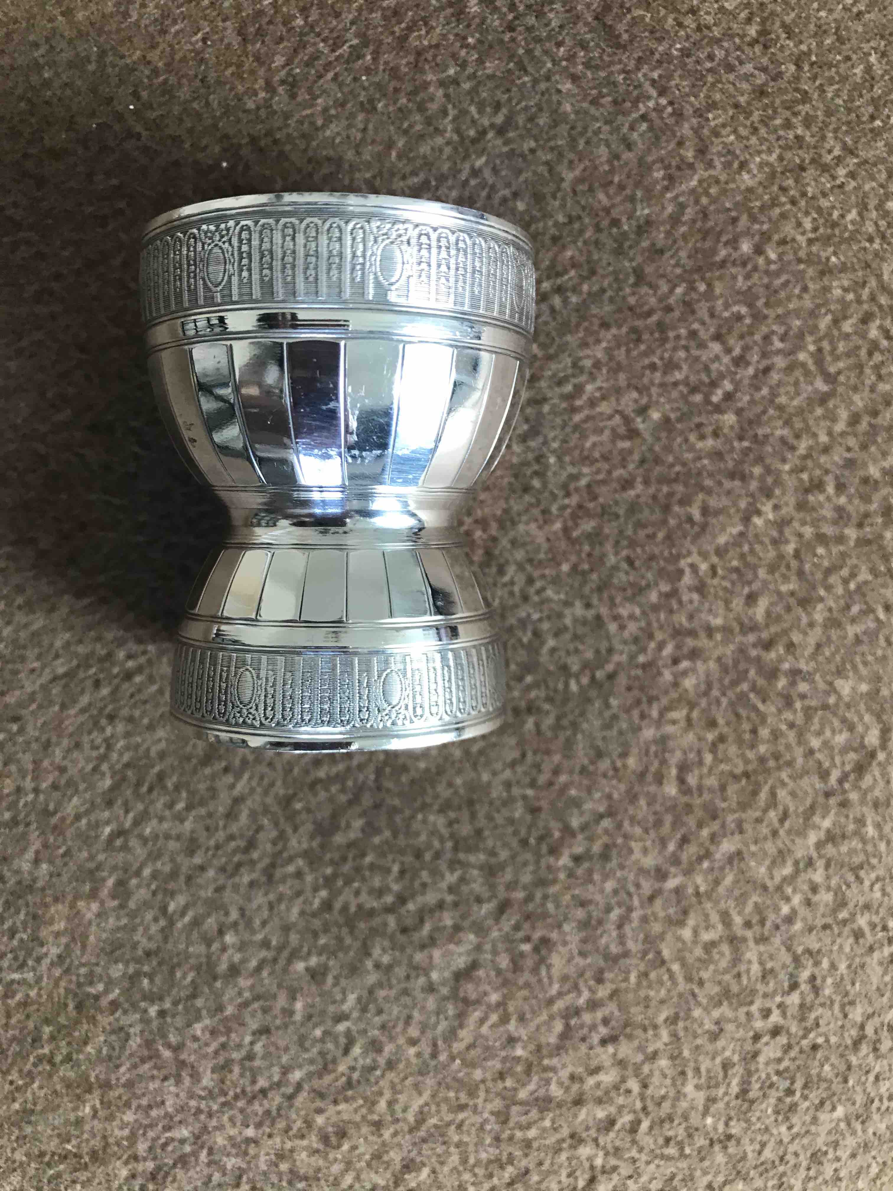 Coquetier diabolo Ercuis en métal argenté
