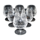Lorraine crystal cut cognac glasses set of 6 in the style of Tommy Lemberg.