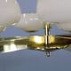 Art Deco brass chandelier with opaline glass, Czechoslovakia, 1930s