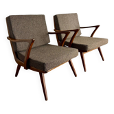 Paire de fauteuils scandinaves vintage – années 60