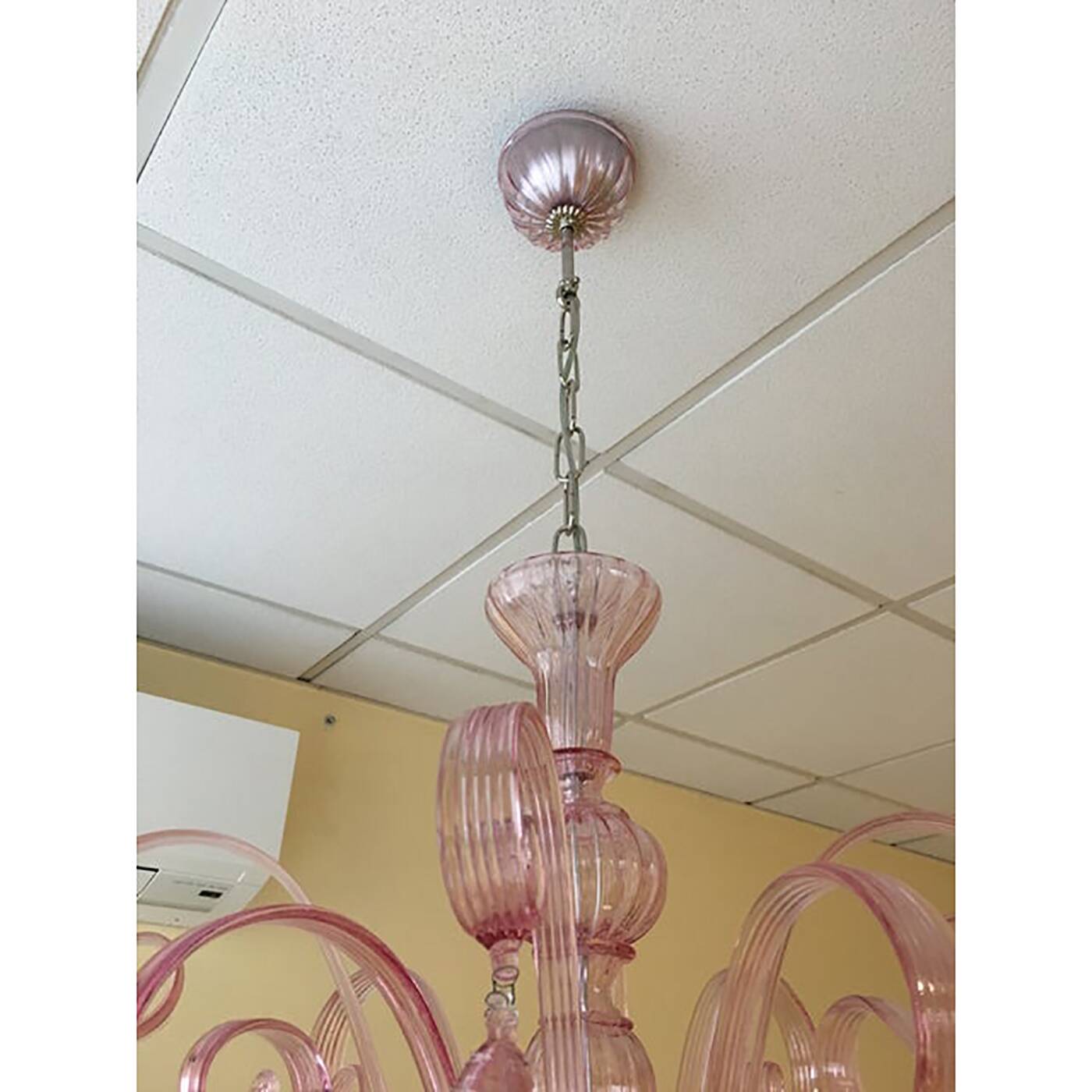 Murano Glass Chandelier in Pink 6 Arms
