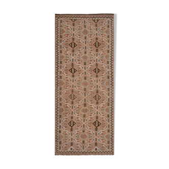 Turkish jajim runner hand woven wool nomad runner rug 140 x 320 cm