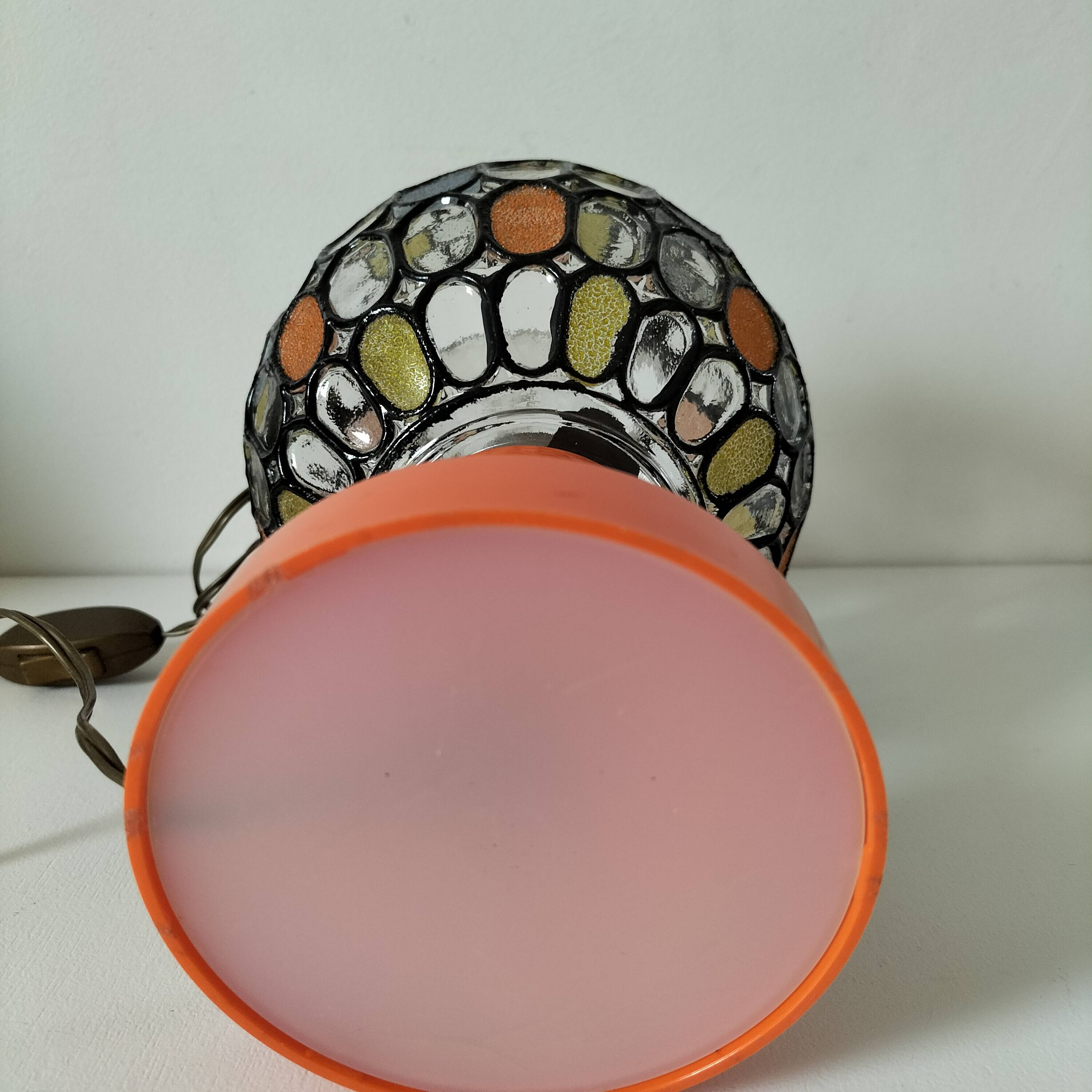 Lamp: Richard Essig lamp base + stained glass globe