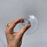 Pair of transparent glass candlesticks