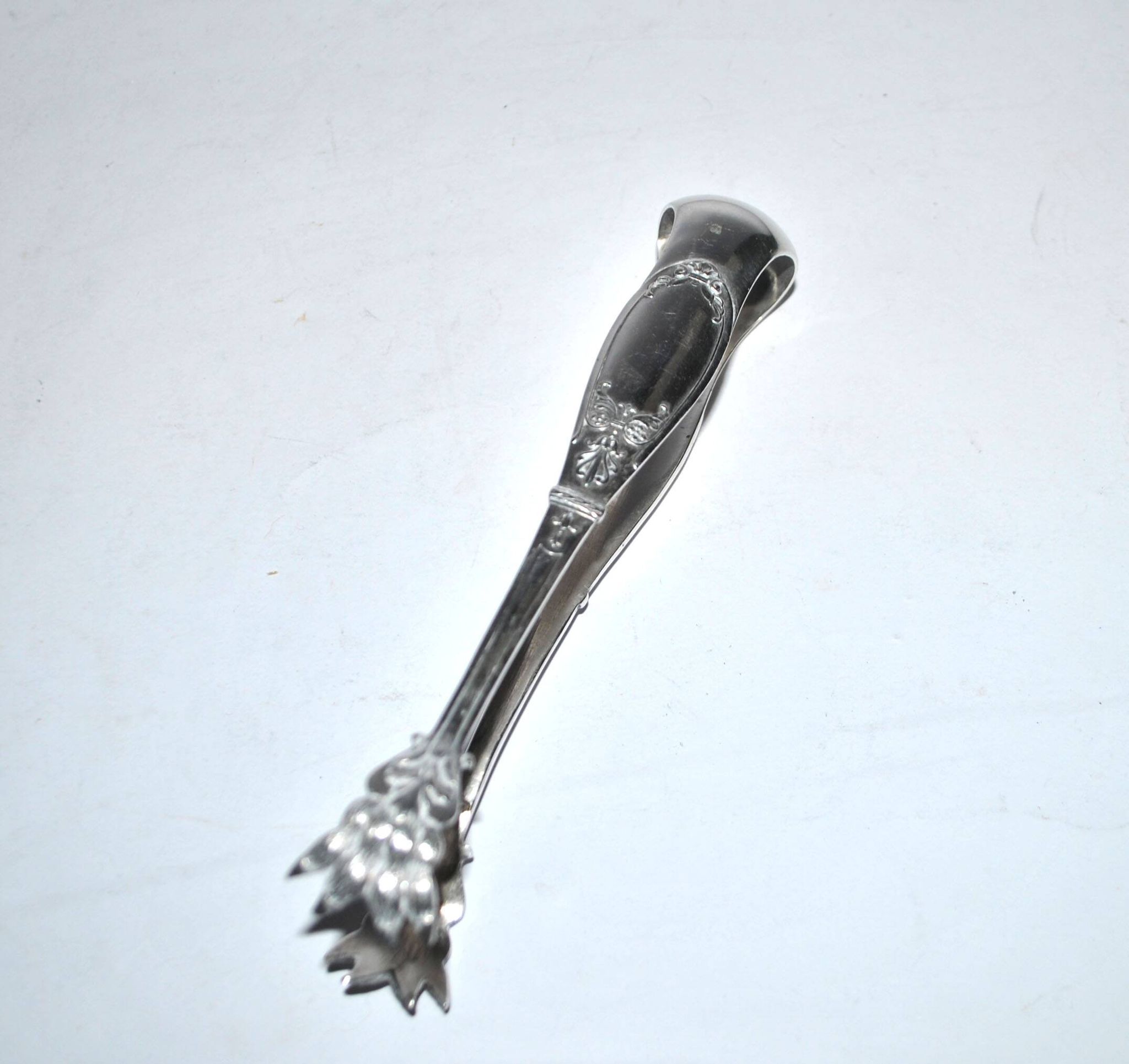 Empire Silver Metal Clawed Sugar Tongs Neoclassical Ice Tongs