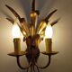 Sheaf of wheat wall lamp in gilded and patinated iron, signed lotti roberto snc.