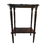 Double shelf walnut console, early twentieth century