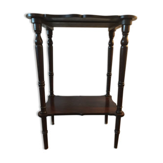 Console noyer double étagère début XXe