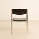 Fauteuil en cuir et bois par Gijs van der Sluis 80's