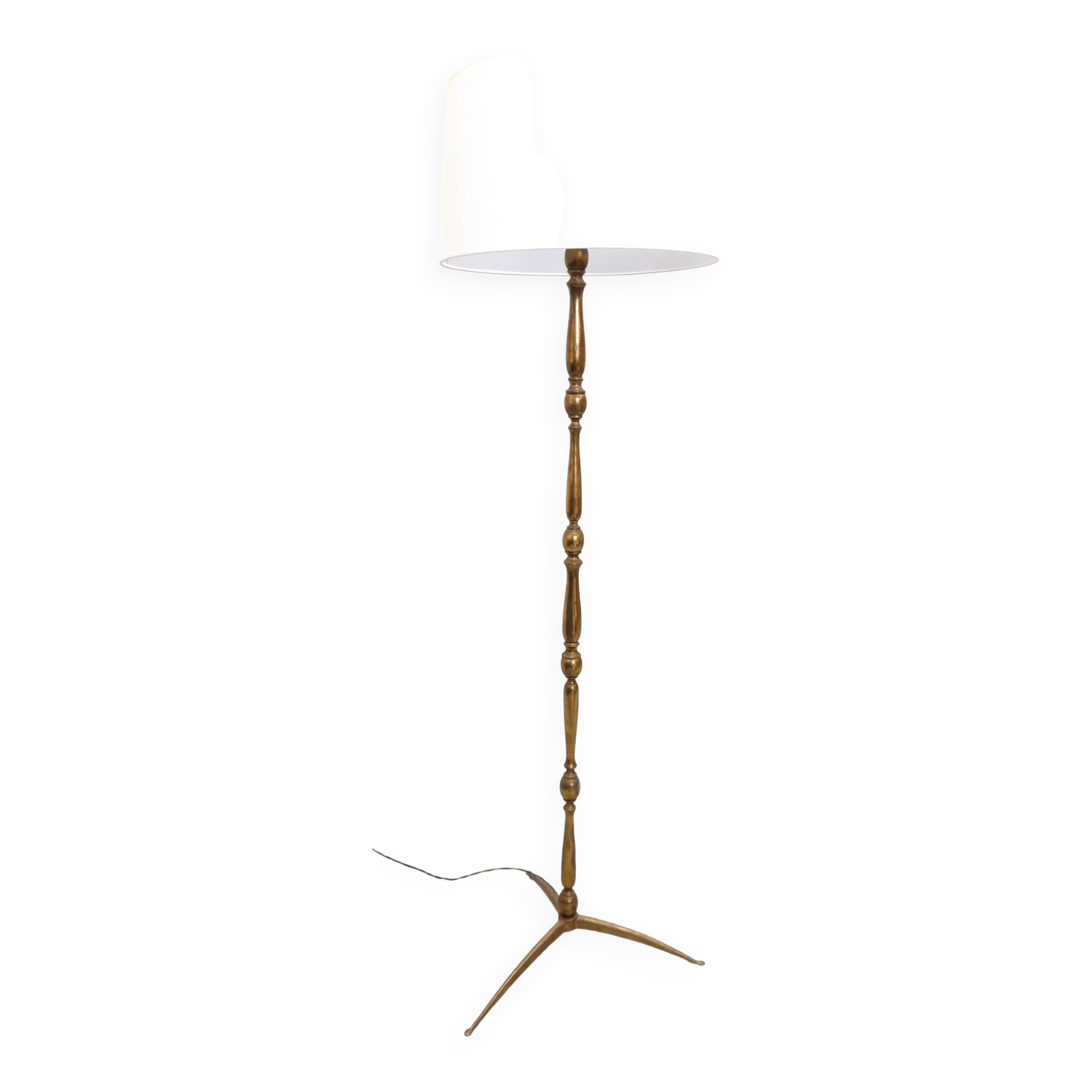 Vintage Italian gilded bronze floor lamp from the 1940s