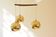 Scandinavian pendant lamp, brass and teak, 60s