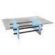 1980s White Marble Rectangular Coffee Table Postmodern Glass