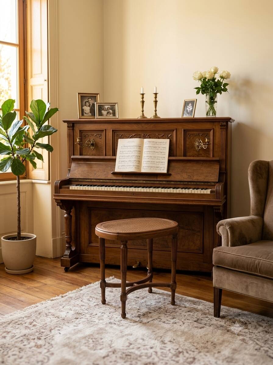 Louis XVI style piano bench