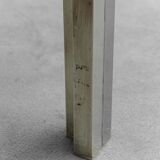 Tavolino da salotto vetro acciaio ottone anni ’70 vintage modernariato