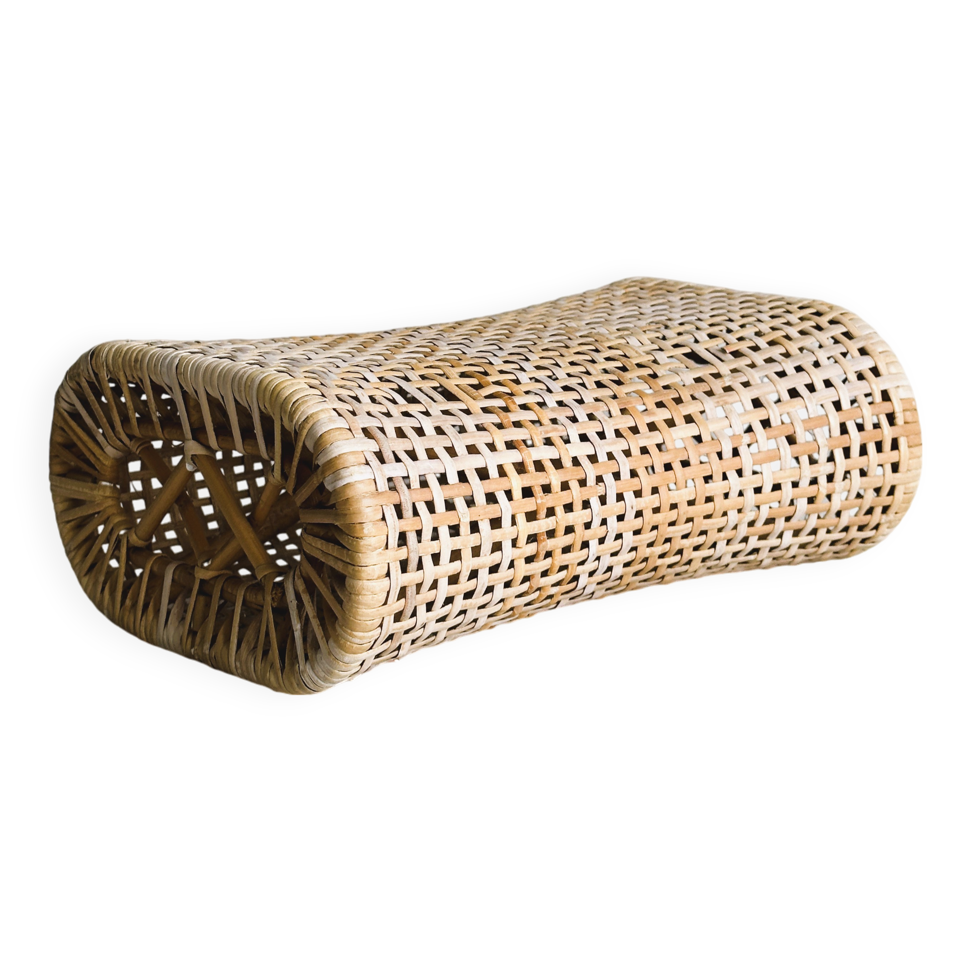 Vintage woven rattan beach cushion