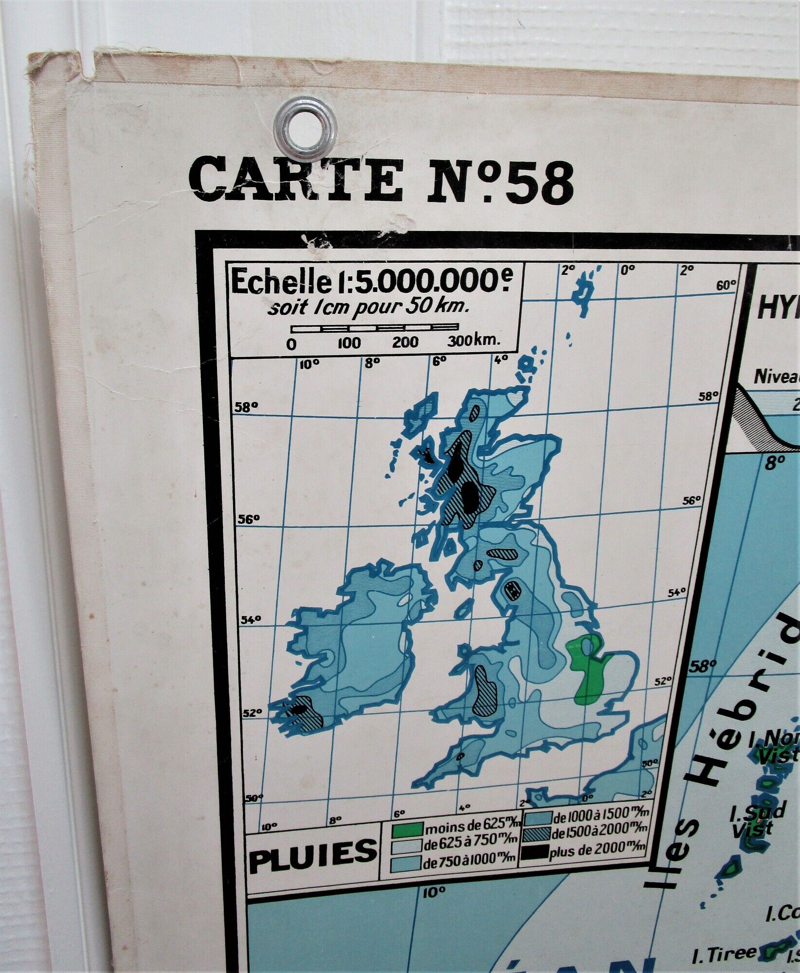 School map British Isles England Hatier n°58 and 58bis By Edouard Bruley years 60-70