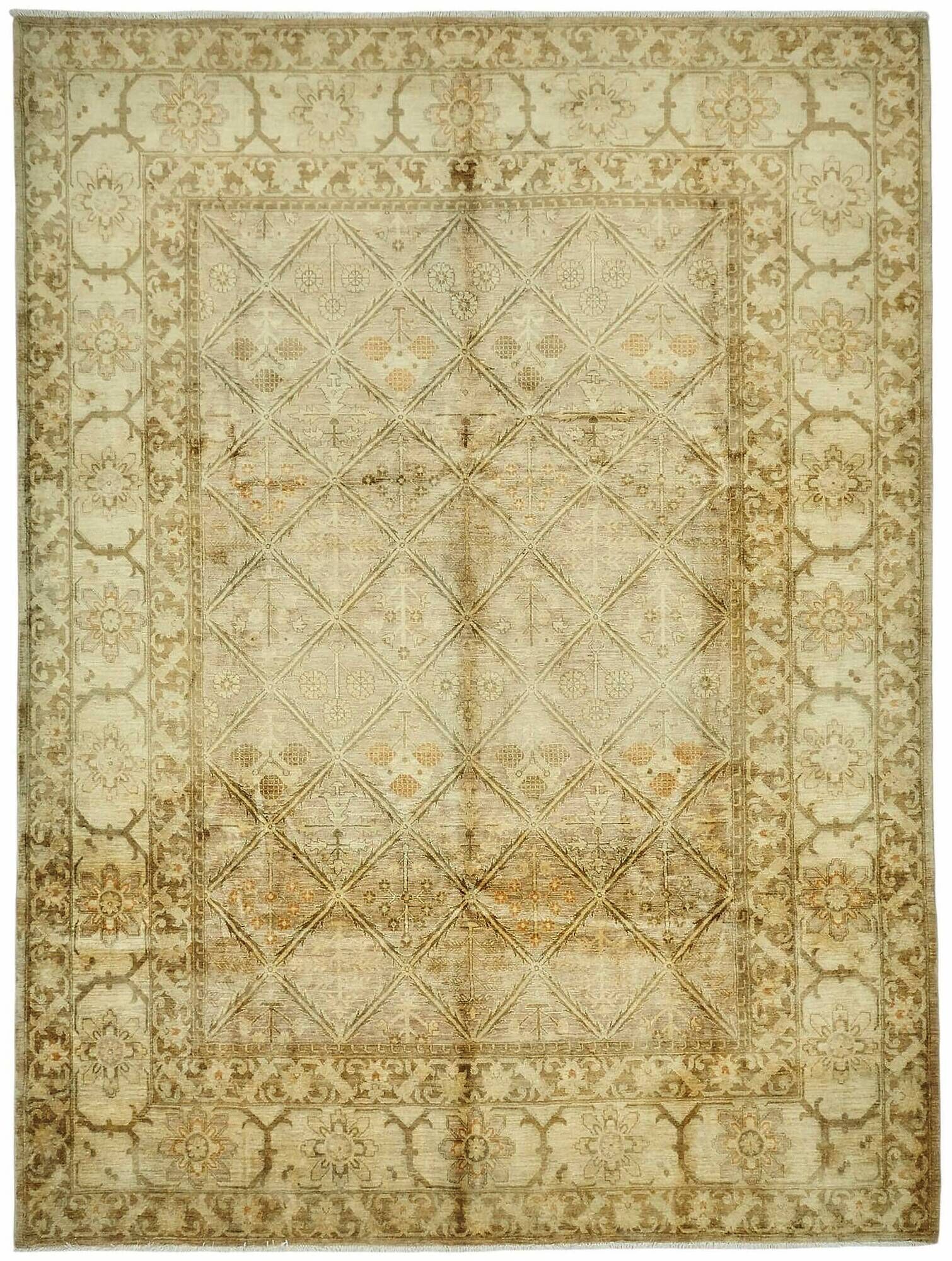 Tapis Oushak en laine noué à la main turc 303 cm x 414 cm