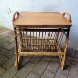 Table d'appoint rotin 60's