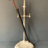 Porte parapluie en laiton et fonte, Gandry Fils, peint en blanc