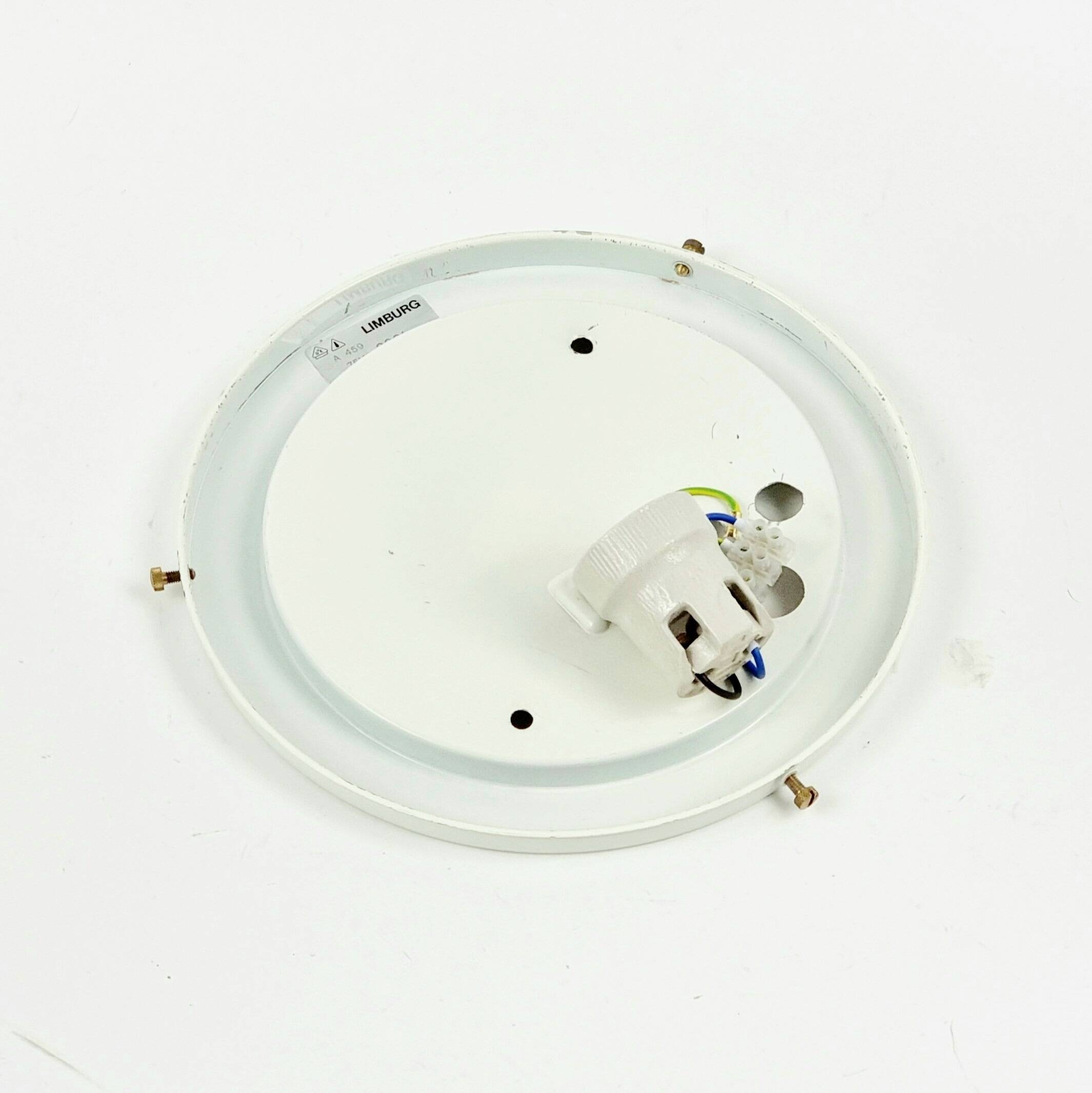 Large Minimalist Opaline Glass Shell Shaped Wall Lamp By Limburg, 1970s